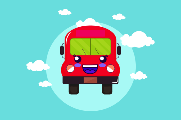 Back to School Bus Kawaii Circle Cloud: A Versatile Design Resource for Creators and Educators
