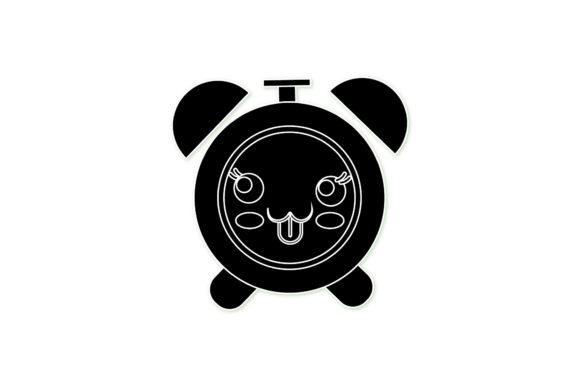 Back to School Kawaii Alarm Clock Black: A Versatile Design Resource for Creators and Educators