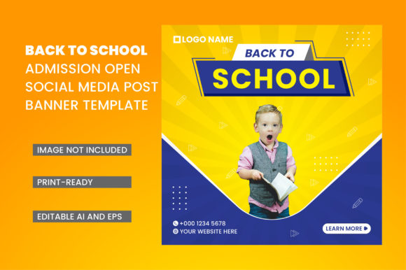 Back to School Social Media Post Templates for Creative Corporate Brands