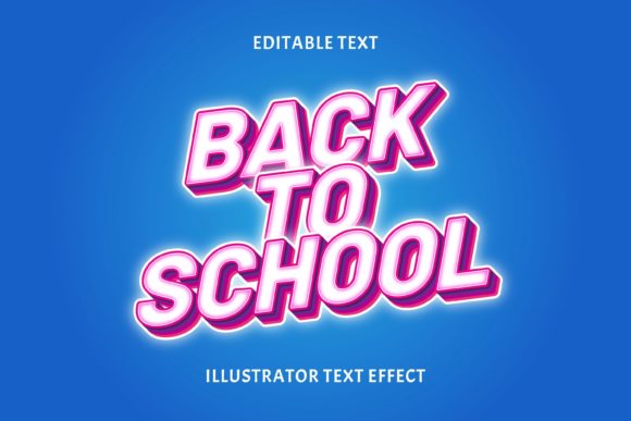 Back to School White Text Effect: Vector Design Inspiration